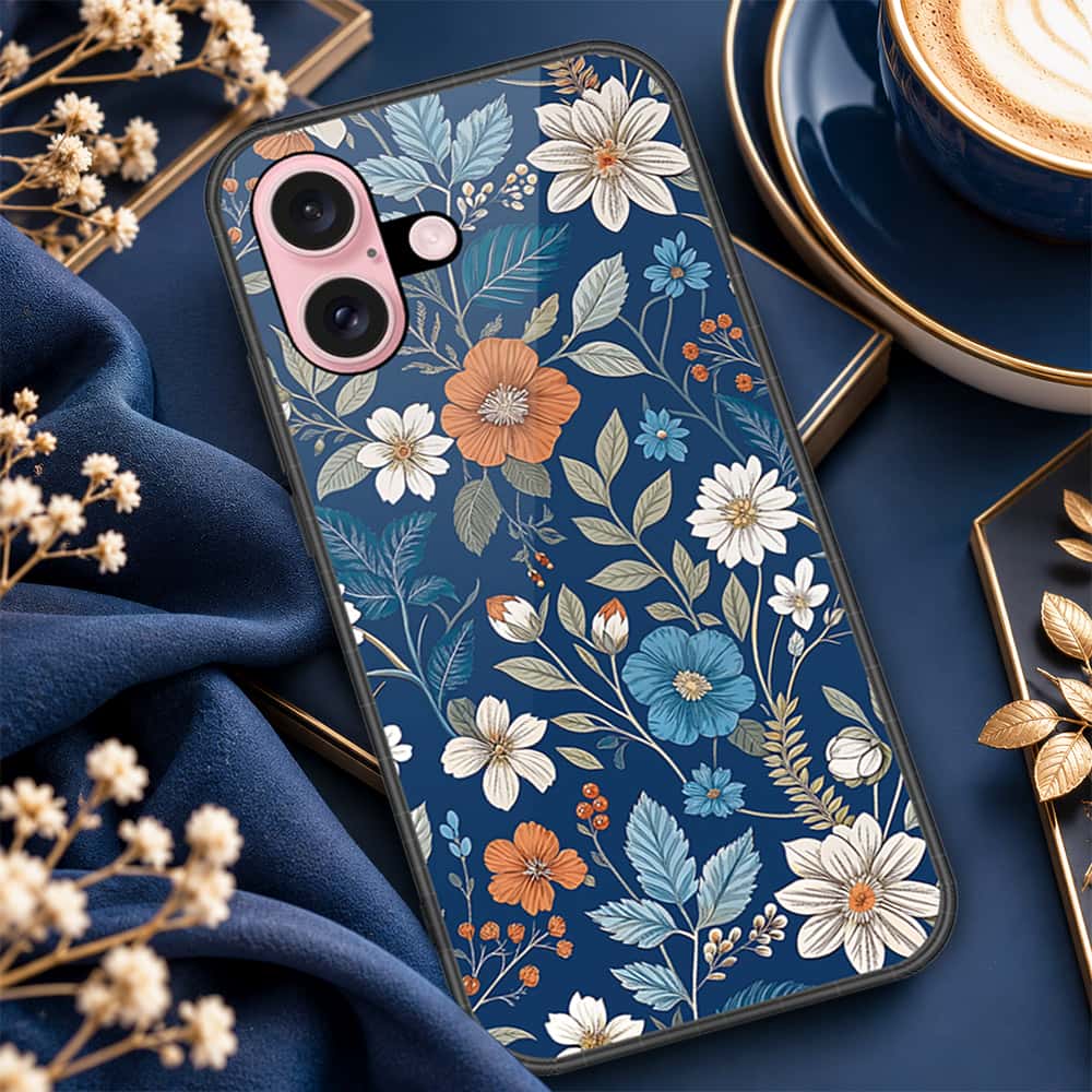 iPhone 16 Plus - ONation Botanical Bloom Series - HQ Ultra Shine Premium Infinity Glass Soft Silicon Borders Case