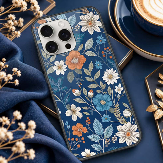 iPhone 16 Pro - ONation Botanical Bloom Series - HQ Ultra Shine Premium Infinity Glass Soft Silicon Borders Case