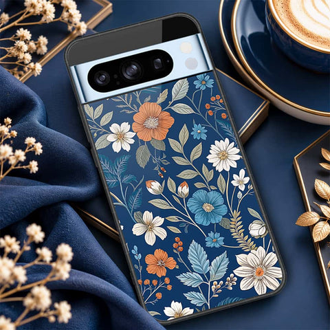 Google Pixel 8 Pro Cover - ONation Botanical Bloom Series - HQ Ultra Shine Premium Infinity Glass Soft Silicon Borders Case