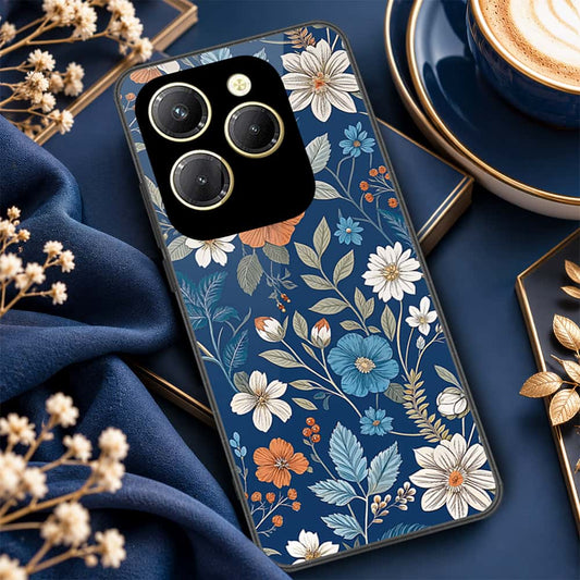 Tecno Spark 20 Pro Cover - ONation Botanical Bloom Series - HQ Ultra Shine Premium Infinity Glass Soft Silicon Borders Case