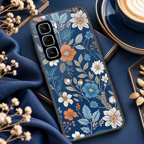 Infinix Hot 60 Pro Cover - ONation Botanical Bloom Series - HQ Ultra Shine Premium Infinity Glass Soft Silicon Borders Case