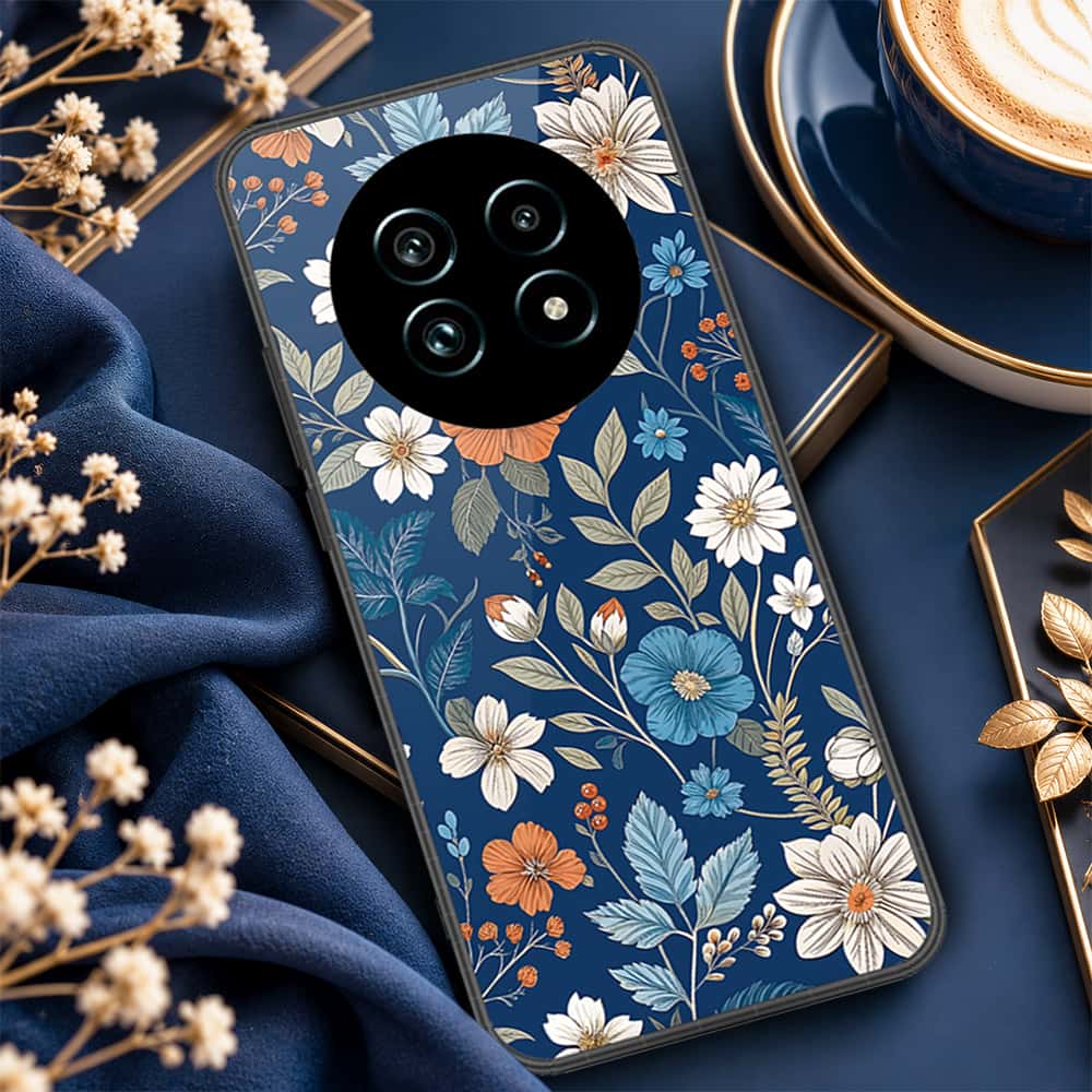Realme 13 Plus 5G Cover - ONation Botanical Bloom Series - HQ Ultra Shine Premium Infinity Glass Soft Silicon Borders Case