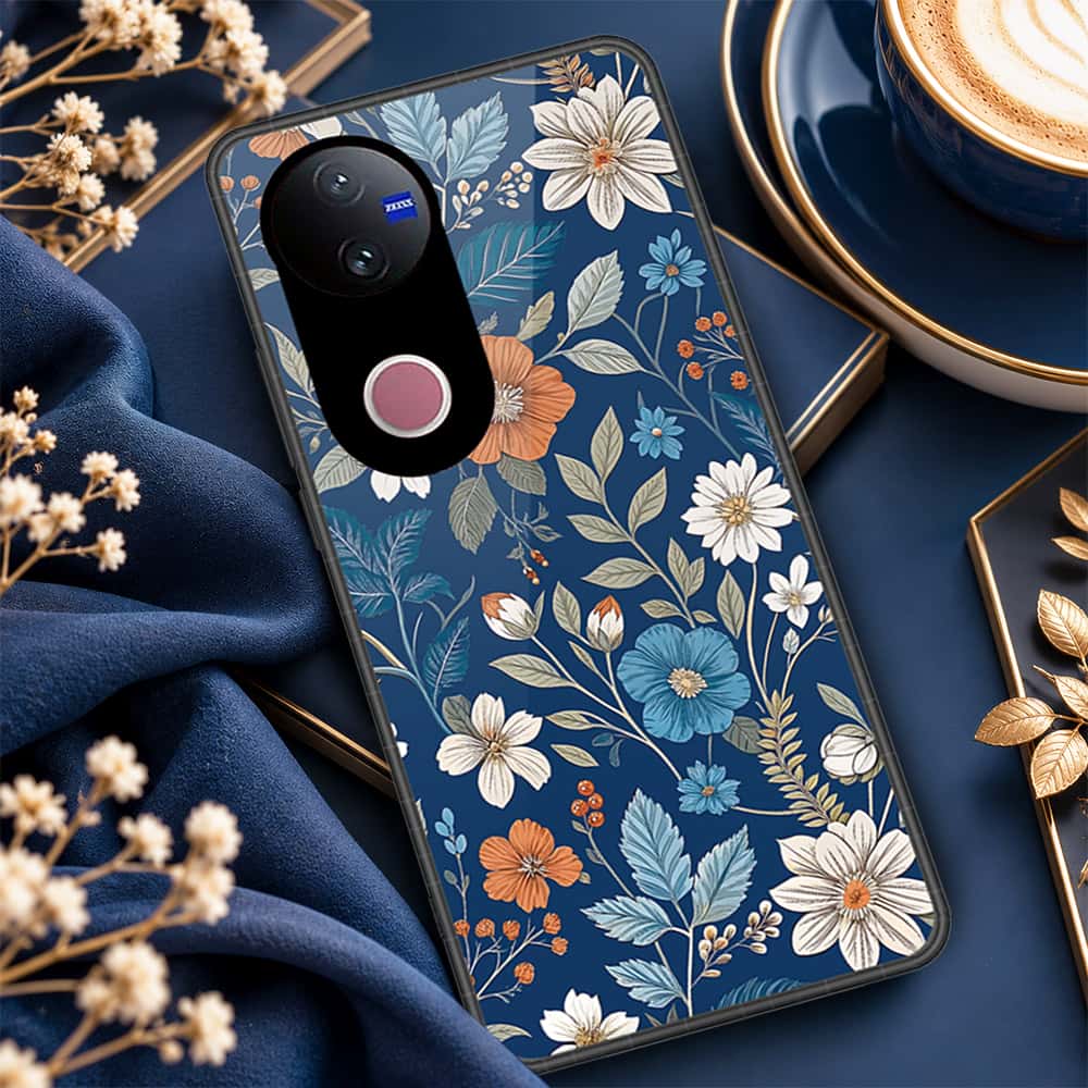 Vivo T4R Cover - ONation Botanical Bloom Series - HQ Ultra Shine Premium Infinity Glass Soft Silicon Borders Case