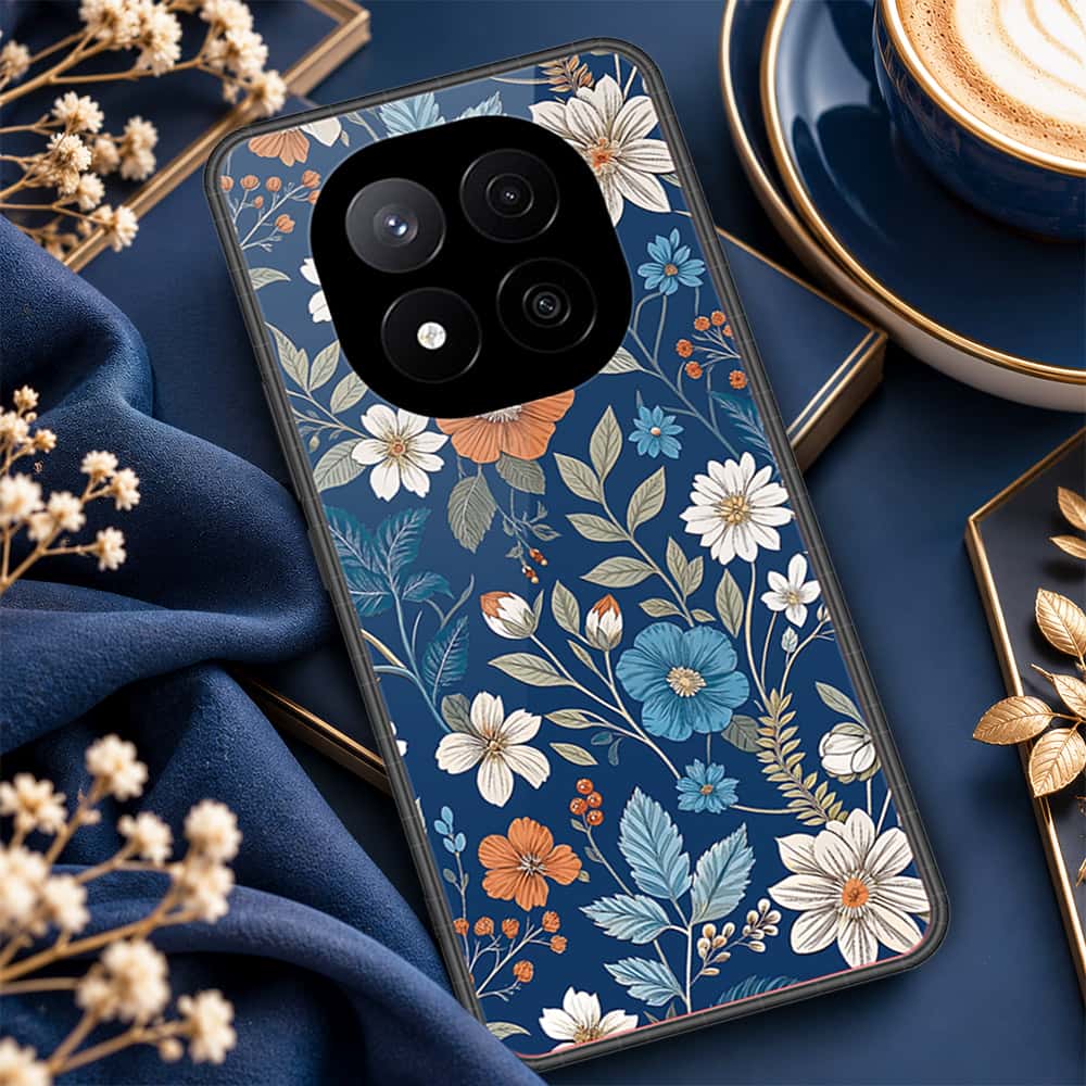 Xiaomi Poco X7 Cover - ONation Botanical Bloom Series - HQ Ultra Shine Premium Infinity Glass Soft Silicon Borders Case