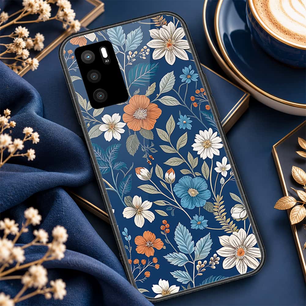 Oppo A54s Cover - ONation Botanical Bloom Series - HQ Ultra Shine Premium Infinity Glass Soft Silicon Borders Case