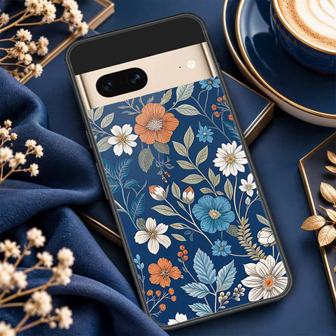 Google Pixel 7 Cover - ONation Botanical Bloom Series - HQ Ultra Shine Premium Infinity Glass Soft Silicon Borders Case
