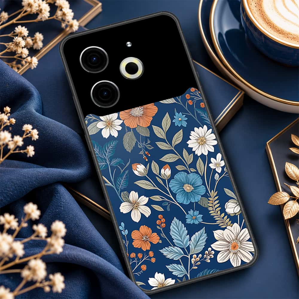 Tecno Pova 6 Pro Cover - ONation Botanical Bloom Series - HQ Ultra Shine Premium Infinity Glass Soft Silicon Borders Case