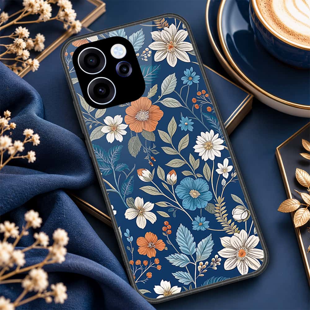 Oppo Reno 15F Cover - ONation Botanical Bloom Series - HQ Ultra Shine Premium Infinity Glass Soft Silicon Borders Case