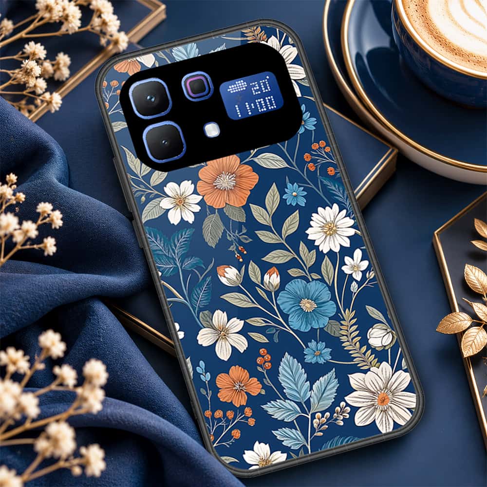 Infinix Note 60 Cover - ONation Botanical Bloom Series - HQ Ultra Shine Premium Infinity Glass Soft Silicon Borders Case