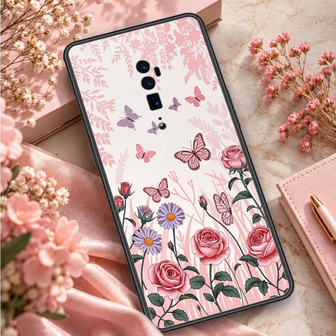 Oppo Reno 10x Zoom Cover - ONation Botanical Bloom Series - HQ Ultra Shine Premium Infinity Glass Soft Silicon Borders Case