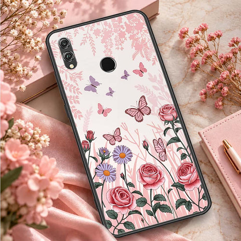 Huawei Honor 8X Cover - ONation Botanical Bloom Series - HQ Ultra Shine Premium Infinity Glass Soft Silicon Borders Case