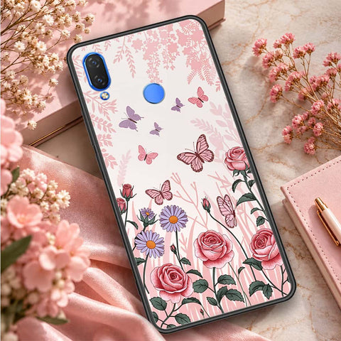 Huawei Enjoy 9 Plus Cover - ONation Botanical Bloom Series - HQ Ultra Shine Premium Infinity Glass Soft Silicon Borders Case
