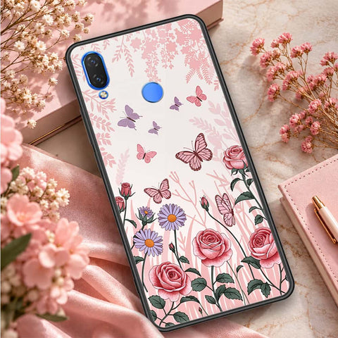 Huawei Nova 3 Cover - ONation Botanical Bloom Series - HQ Ultra Shine Premium Infinity Glass Soft Silicon Borders Case