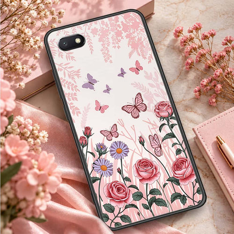 Honor Y5 2018 Cover - ONation Botanical Bloom Series - HQ Ultra Shine Premium Infinity Glass Soft Silicon Borders Case