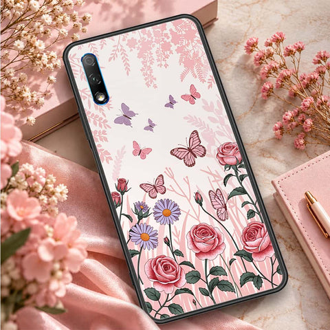 Honor 9X Cover - ONation Botanical Bloom Series - HQ Ultra Shine Premium Infinity Glass Soft Silicon Borders Case