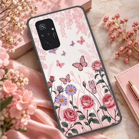 Xiaomi Redmi Note 10 Pro 4G Cover - ONation Botanical Bloom Series - HQ Ultra Shine Premium Infinity Glass Soft Silicon Borders Case