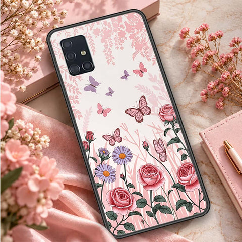 Samsung Galaxy M40s Cover - ONation Botanical Bloom Series - HQ Ultra Shine Premium Infinity Glass Soft Silicon Borders Case