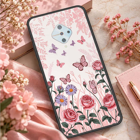 Vivo Y51 (2020 September) Cover - ONation Botanical Bloom Series - HQ Ultra Shine Premium Infinity Glass Soft Silicon Borders Case