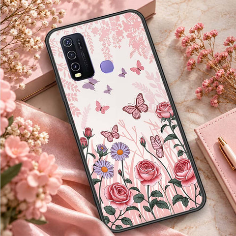 Vivo Y50 Cover - ONation Botanical Bloom Series - HQ Ultra Shine Premium Infinity Glass Soft Silicon Borders Case
