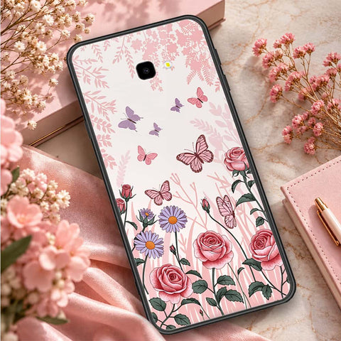 Samsung Galaxy J4 Plus Cover - ONation Botanical Bloom Series - HQ Ultra Shine Premium Infinity Glass Soft Silicon Borders Case