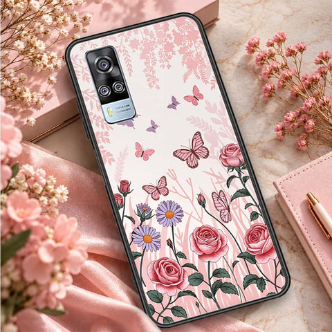 Vivo Y51a Cover - ONation Botanical Bloom Series - HQ Ultra Shine Premium Infinity Glass Soft Silicon Borders Case