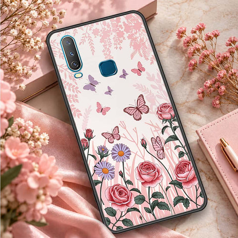 Vivo Y12 Cover - ONation Botanical Bloom Series - HQ Ultra Shine Premium Infinity Glass Soft Silicon Borders Case