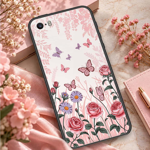 iPhone SE / 5s / 5 - ONation Botanical Bloom Series - HQ Ultra Shine Premium Infinity Glass Soft Silicon Borders Case