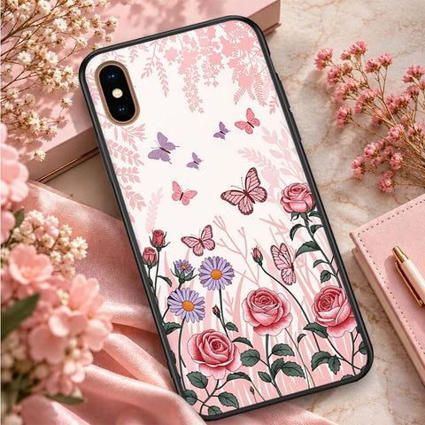 iPhone XS Max - ONation Botanical Bloom Series - HQ Ultra Shine Premium Infinity Glass Soft Silicon Borders Case