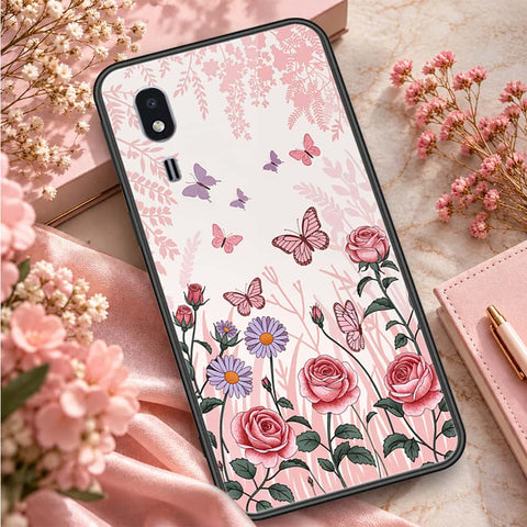 Samsung Galaxy A2 Core Cover - ONation Botanical Bloom Series - HQ Ultra Shine Premium Infinity Glass Soft Silicon Borders Case