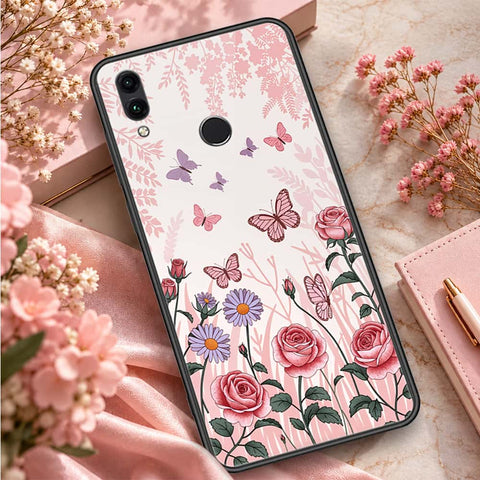Huawei Honor 10 Lite Cover - ONation Botanical Bloom Series - HQ Ultra Shine Premium Infinity Glass Soft Silicon Borders Case