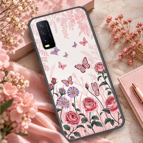 Vivo Y11s Cover - ONation Botanical Bloom Series - HQ Ultra Shine Premium Infinity Glass Soft Silicon Borders Case