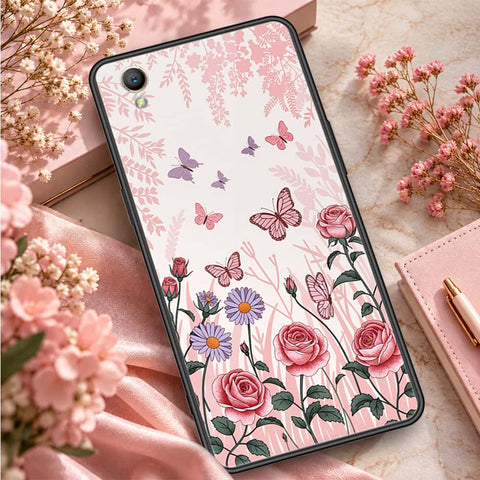 Oppo A37 Cover - ONation Botanical Bloom Series - HQ Ultra Shine Premium Infinity Glass Soft Silicon Borders Case
