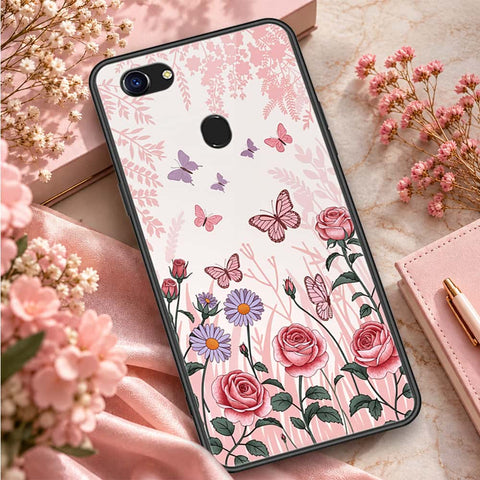 Oppo F5 Cover - ONation Botanical Bloom Series - HQ Ultra Shine Premium Infinity Glass Soft Silicon Borders Case