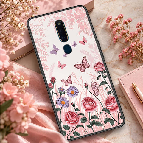 Oppo F11 Pro Cover - ONation Botanical Bloom Series - HQ Ultra Shine Premium Infinity Glass Soft Silicon Borders Case