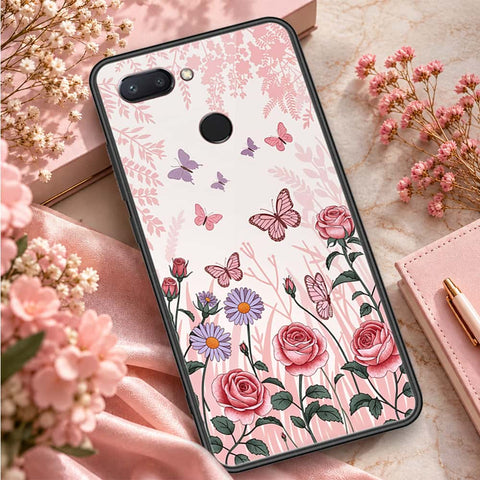 Xiaomi Mi 8 Lite Cover - ONation Botanical Bloom Series - HQ Ultra Shine Premium Infinity Glass Soft Silicon Borders Case