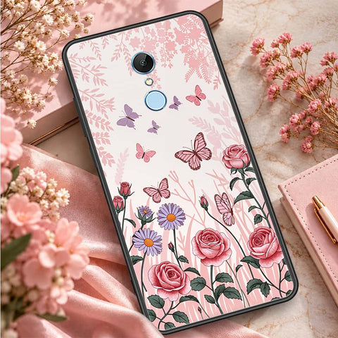 Xiaomi Redmi Note 5 / Redmi 5 Plus Cover - ONation Botanical Bloom Series - HQ Ultra Shine Premium Infinity Glass Soft Silicon Borders Case