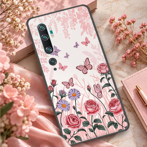 Xiaomi Mi CC9 Pro Cover - ONation Botanical Bloom Series - HQ Ultra Shine Premium Infinity Glass Soft Silicon Borders Case