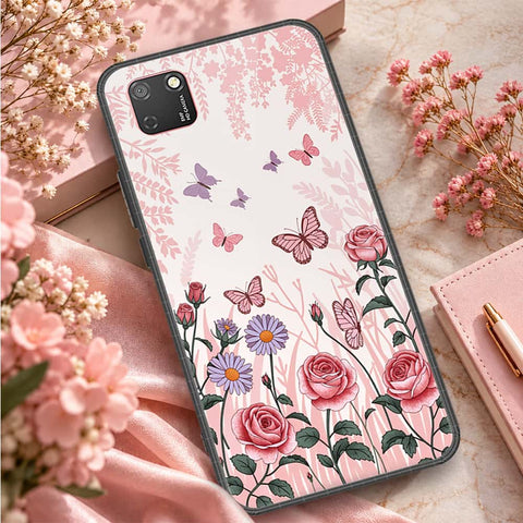 Honor 9S Cover - ONation Botanical Bloom Series - HQ Ultra Shine Premium Infinity Glass Soft Silicon Borders Case