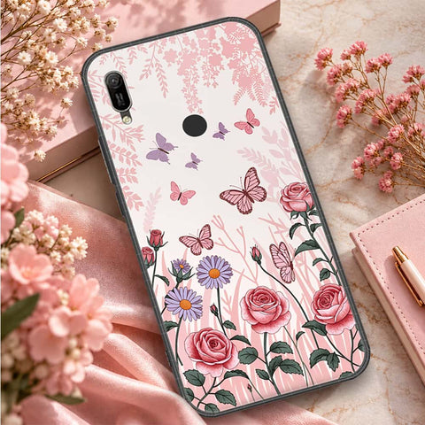 Huawei Y6s 2019 Cover - ONation Botanical Bloom Series - HQ Ultra Shine Premium Infinity Glass Soft Silicon Borders Case