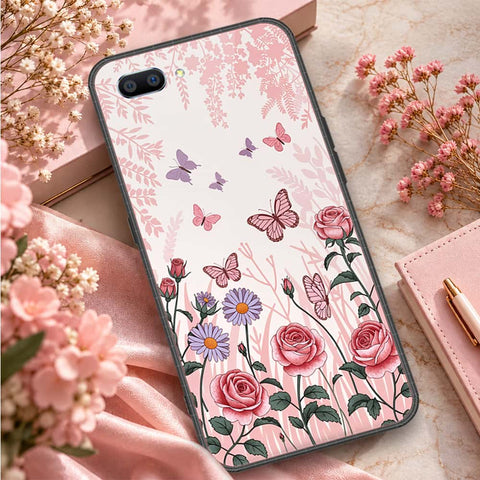 Oppo A3s Cover - ONation Botanical Bloom Series - HQ Ultra Shine Premium Infinity Glass Soft Silicon Borders Case