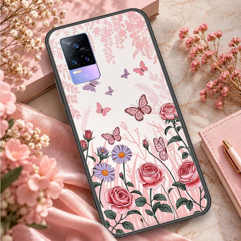 Vivo V21e Cover - ONation Aesthetic Collage Series - HQ Ultra Shine Premium Infinity Glass Soft Silicon Borders Case