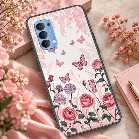 Oppo Reno 4 Cover - ONation Aesthetic Collage Series - HQ Ultra Shine Premium Infinity Glass Soft Silicon Borders Case