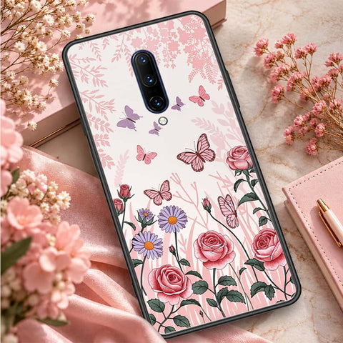 OnePlus 7 Pro Cover - ONation Botanical Bloom Series - HQ Ultra Shine Premium Infinity Glass Soft Silicon Borders Case