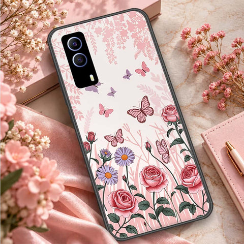 Vivo Y53s Cover - ONation Botanical Bloom Series - HQ Ultra Shine Premium Infinity Glass Soft Silicon Borders Case