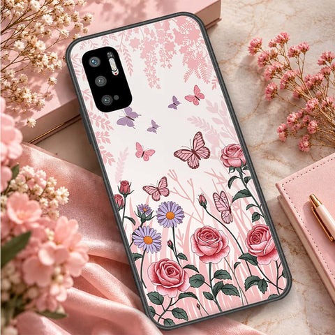 Xiaomi Redmi Note 10 5G Cover - ONation Botanical Bloom Series - HQ Ultra Shine Premium Infinity Glass Soft Silicon Borders Case