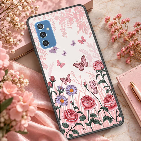 Samsung Galaxy M52 5G Cover - ONation Botanical Bloom Series - HQ Ultra Shine Premium Infinity Glass Soft Silicon Borders Case