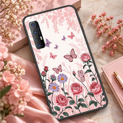 Oppo Reno 3 Pro Cover - ONation Botanical Bloom Series - HQ Ultra Shine Premium Infinity Glass Soft Silicon Borders Case