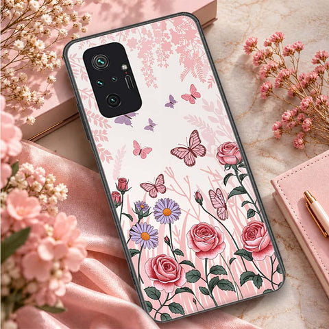 Xiaomi Redmi Note 10 Pro Max Cover - ONation Botanical Bloom Series - HQ Ultra Shine Premium Infinity Glass Soft Silicon Borders Case