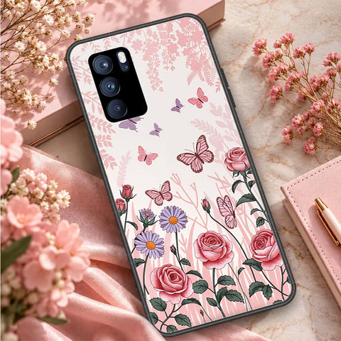 Oppo Reno 6 Pro 5G Cover - ONation Botanical Bloom Series - HQ Ultra Shine Premium Infinity Glass Soft Silicon Borders Case