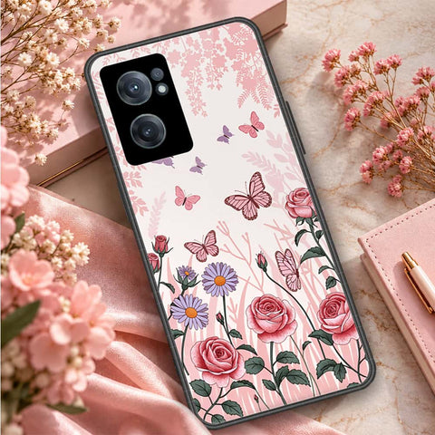 OnePlus Nord CE 2 5G Cover - ONation Botanical Bloom Series - HQ Ultra Shine Premium Infinity Glass Soft Silicon Borders Case
